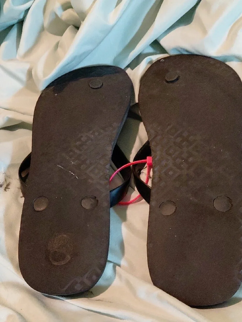 Tory Burch Leopard Print Flip Flop Sandals with Black Straps